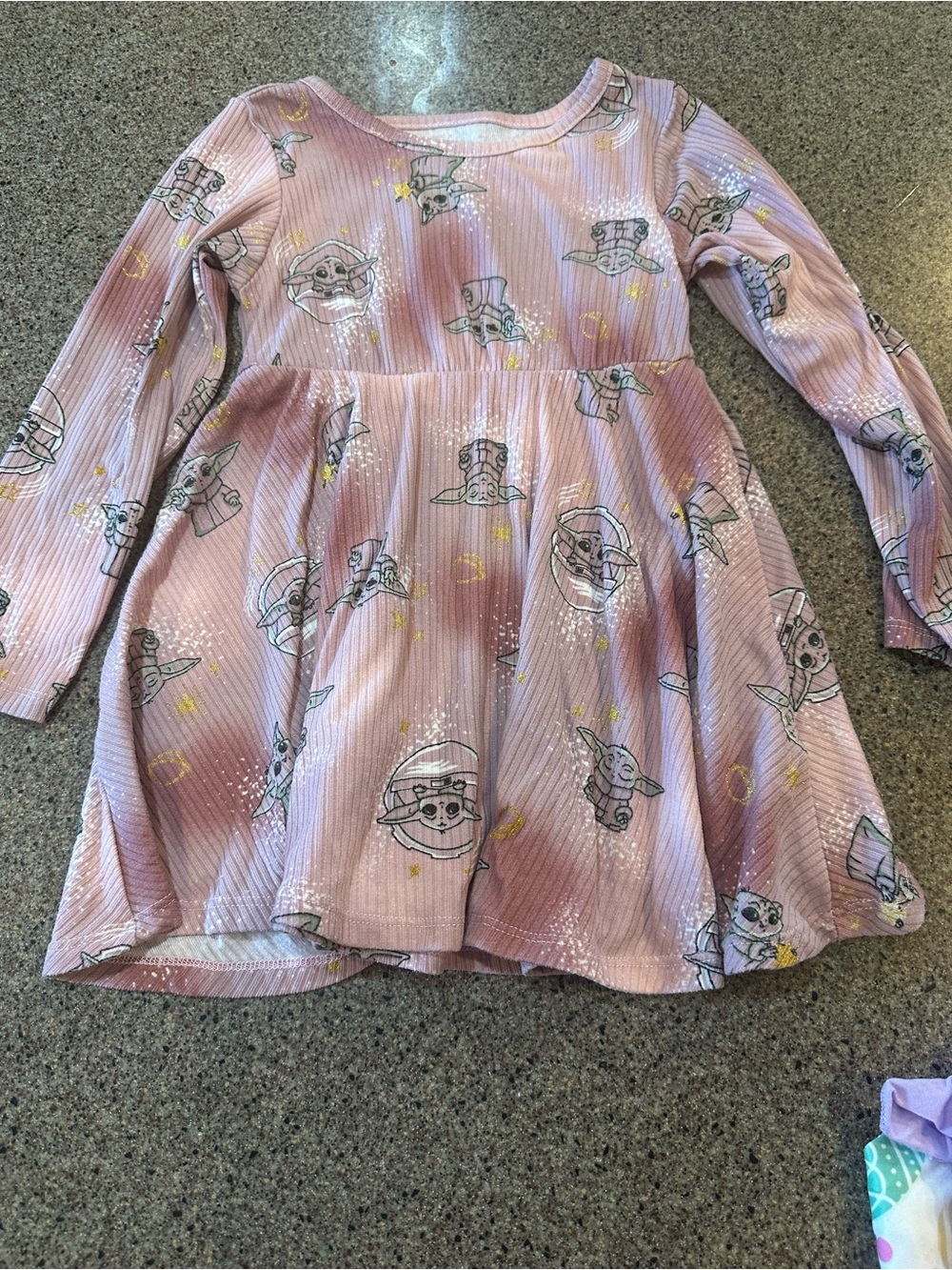 Girls Pink The Child Baby Yoda Graphic Dress